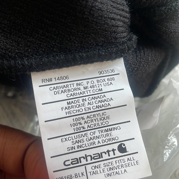 - ❤️ - RARE CARHARTT POM BLACK & WHITE COLOR BEANIE HAT - Picture 5 of 5